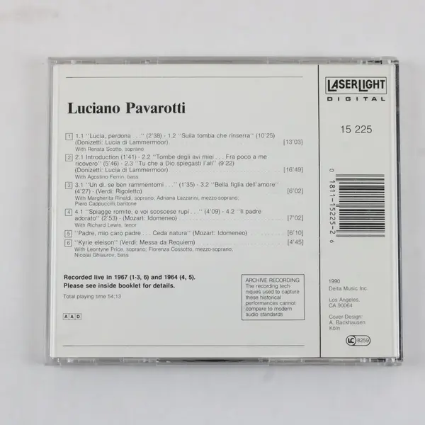 Luciano Pavarotti Live Recordings Vol. 1 CD Laserlight 1990