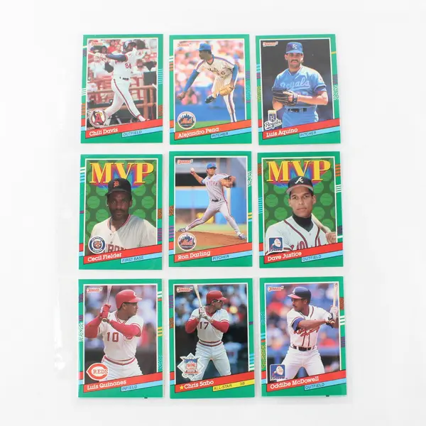 Lot of 45 Donruss Baseball Trading Cards in Sleeves 1988-91