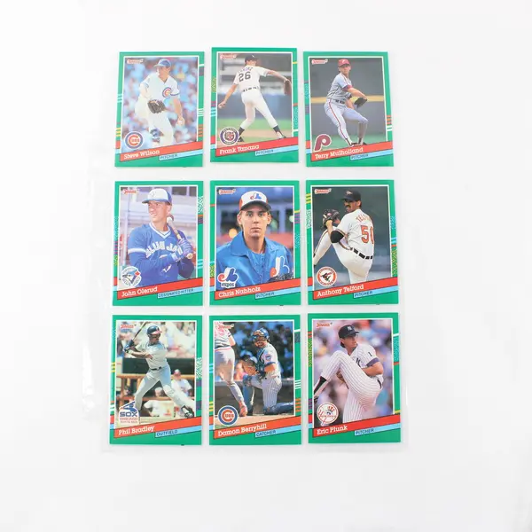 Lot of 45 Donruss Baseball Trading Cards in Sleeves 1988-91