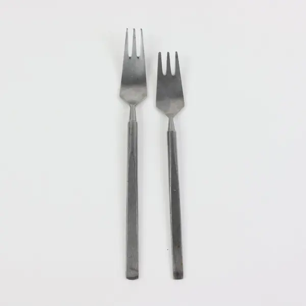Lot of 2 Copenhagen Cutlery Obelisk Forks 1 Dinner 7.5in 1 Salad 6.75in