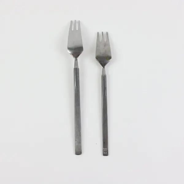 Lot of 2 Copenhagen Cutlery Obelisk Forks 1 Dinner 7.5in 1 Salad 6.75in