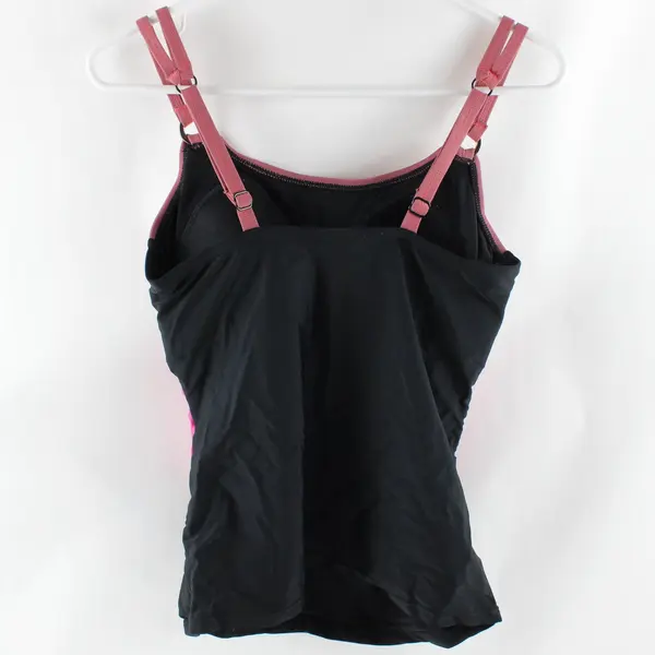 Croft & Barrow Women's Pink Black Padded Tankini Top Size 10D