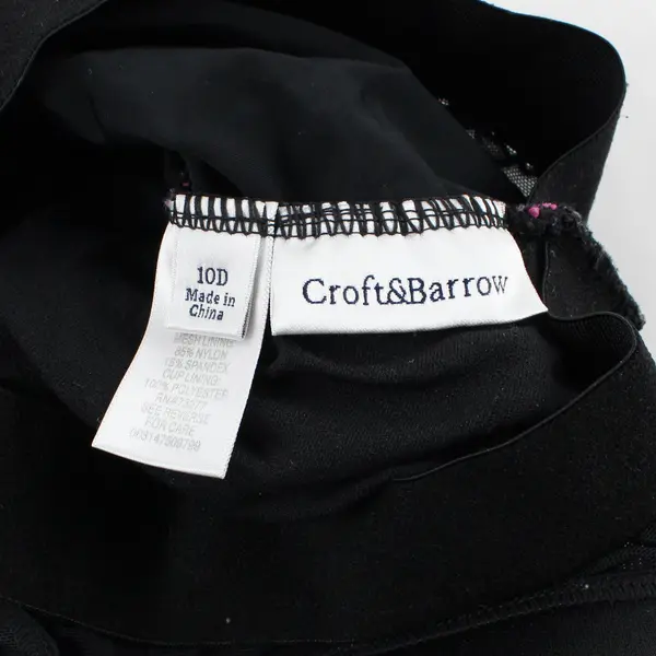 Croft & Barrow Women's Pink Black Padded Tankini Top Size 10D