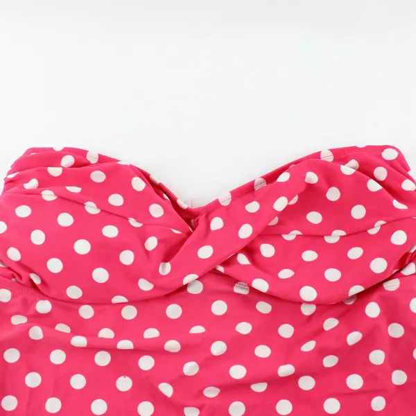 Mossimo Women XL Strapless Swim Top White Hot Pink Polka Dot