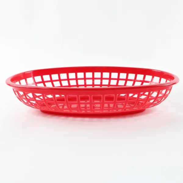 Lot of 12 Red Plastic Hot Dog Burger Serving Baskets Restaurant Supply