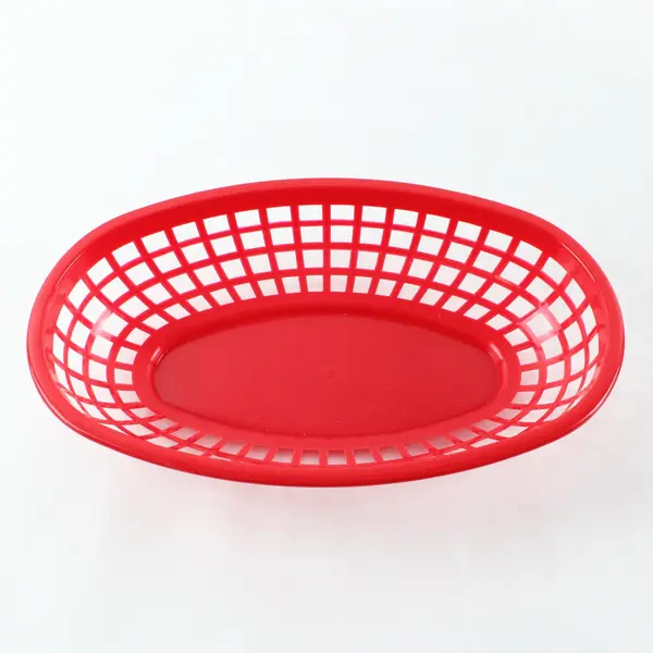 Lot of 12 Red Plastic Hot Dog Burger Serving Baskets Restaurant Supply