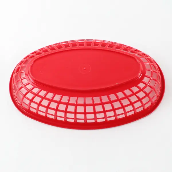 Lot of 12 Red Plastic Hot Dog Burger Serving Baskets Restaurant Supply
