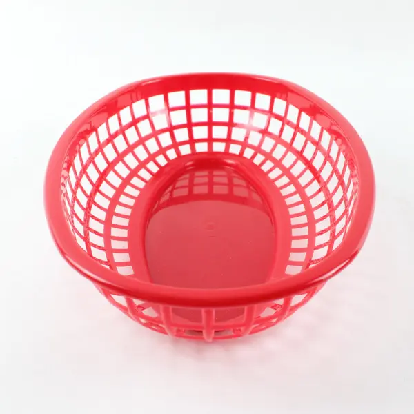 Lot of 12 Red Plastic Hot Dog Burger Serving Baskets Restaurant Supply