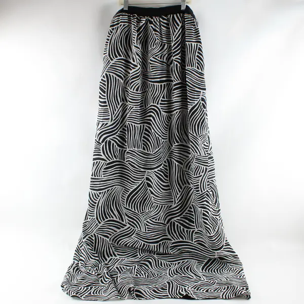 Old Navy Women's Zebra Print Strapless Maxi Skirt Black White Medium