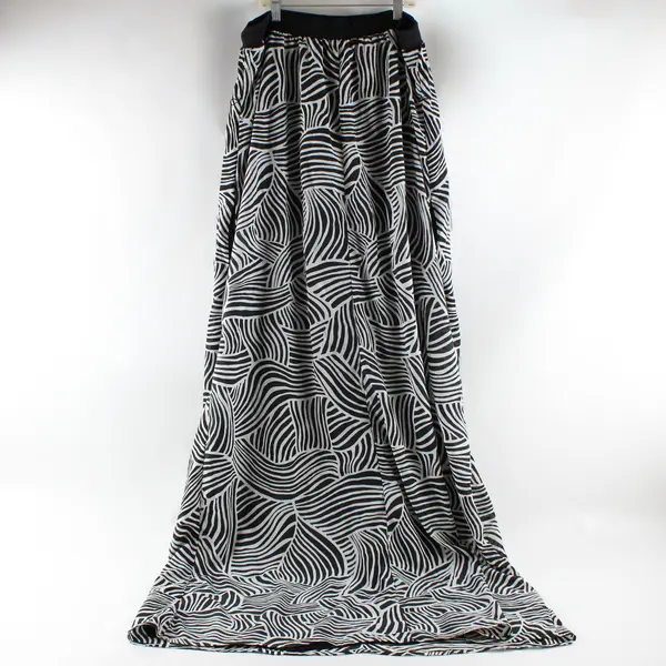 Old Navy Women's Zebra Print Strapless Maxi Skirt Black White Medium