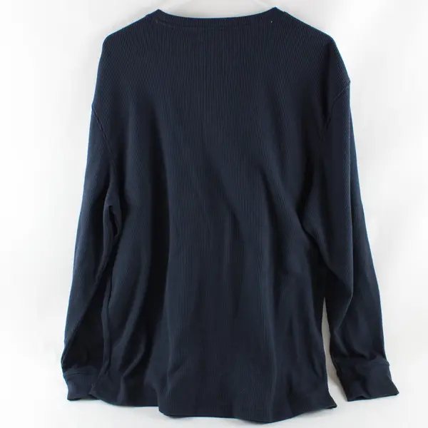 Nautica Men's M Navy Blue Waffle Knit Long Sleeve Pajama Sleep Shirt