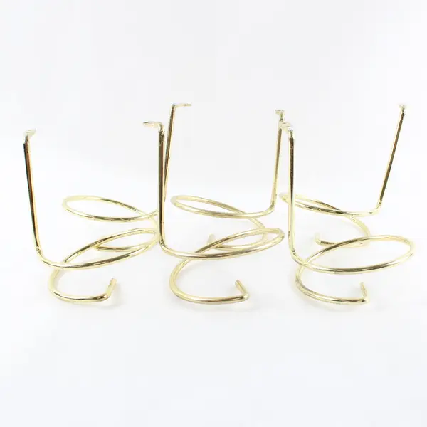 Set of 6 Gold Tone Metal Curtain Tie Backs Drapery Holdbacks