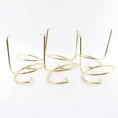 Set of 6 Gold Tone Metal Curtain Tie Backs Drapery Holdbacks