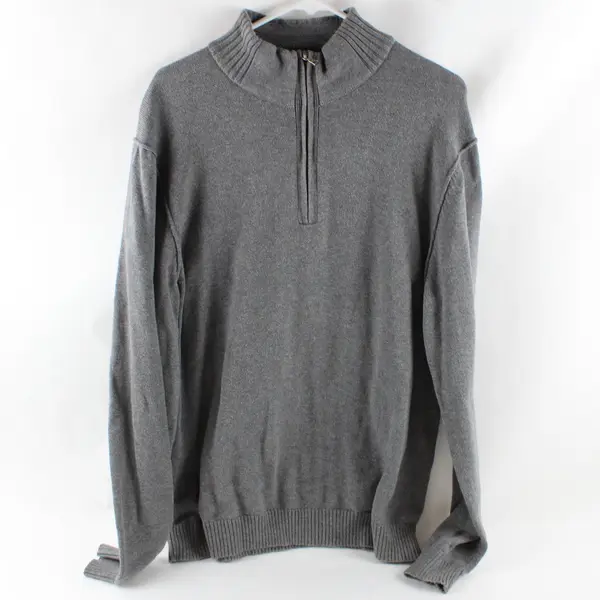 Calvin Klein Men's Gray 1/4 Zip Sweater Pullover Large