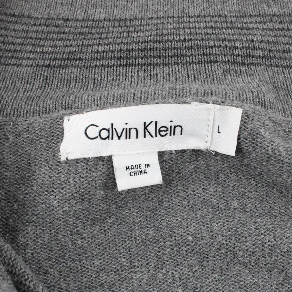 Calvin Klein Men's Gray 1/4 Zip Sweater Pullover Large