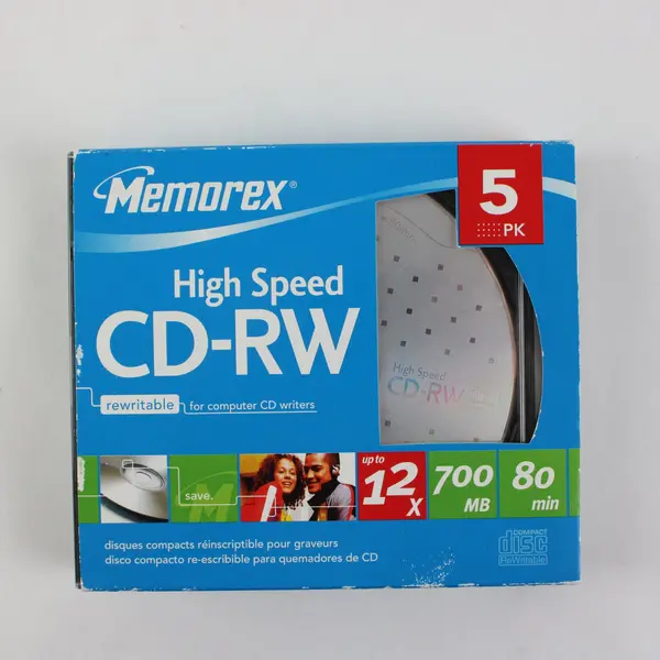 Memorex High Speed CD-RW 5 Pack w/ Jewel Cases New Open Box