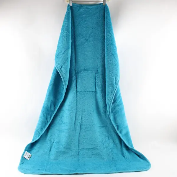 Lug Nap Sac Fuzzy Blue 2-in-1 Travel Blanket Pillow Set
