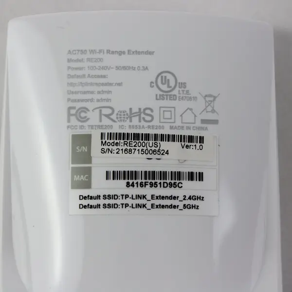 TP-LINK RE200 AC750 Dual Band Wi-Fi Range Extender