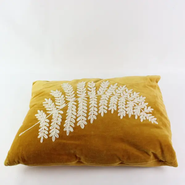 Bee & Willow Embroidered Goldenrod Yellow Rectangular Throw Pillow 14x21