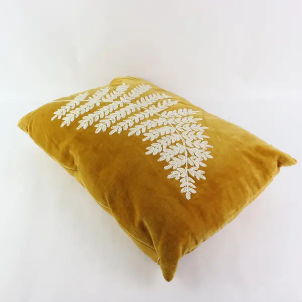 Bee & Willow Embroidered Goldenrod Yellow Rectangular Throw Pillow 14x21