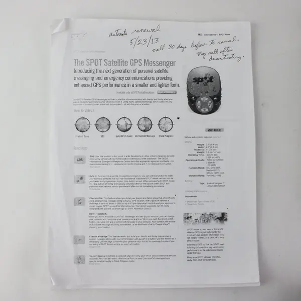 SPOT Satellite GPS Messenger GPS Tracking Device Used