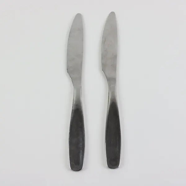 Lot of 2 Gourmet Settings Vault Stainless Steel Solid Handle Dinner Knives 9.25"