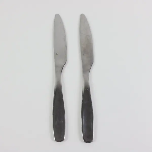 Lot of 2 Gourmet Settings Vault Stainless Steel Solid Handle Dinner Knives 9.25"