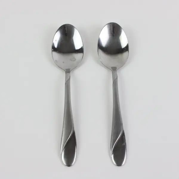 Lot of 2 Cambridge Silver Swirl Sand Pattern 18/0 SS Oval Soup Spoons 7.25" Good