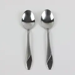 Lot of 2 Cambridge Silver Swirl Sand Pattern 18/0 SS Oval Soup Spoons 7.25" Good