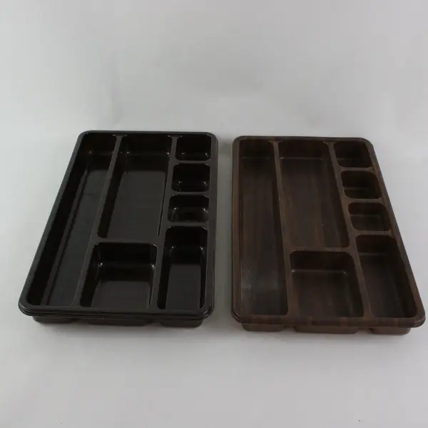 Lot of 2 Brown Multi-Purpose Drawer Organizers Desk Office Storage