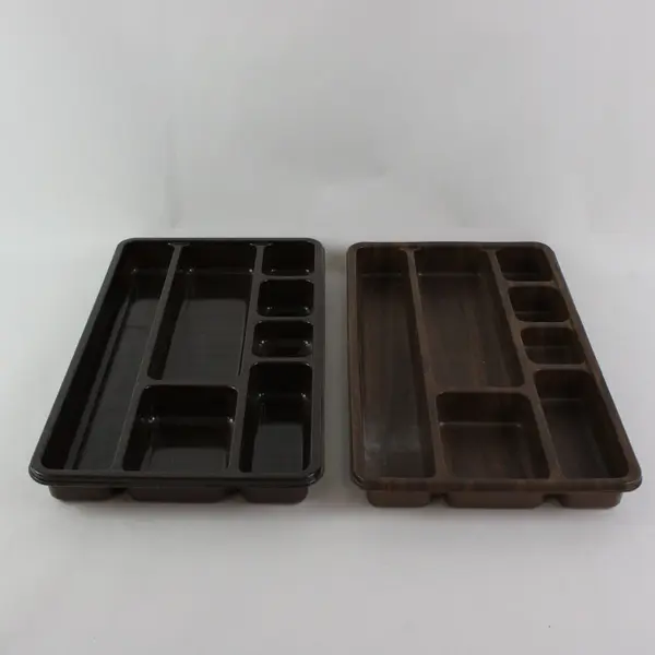 Lot of 2 Brown Multi-Purpose Drawer Organizers Desk Office Storage