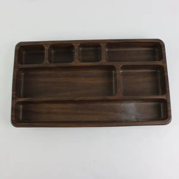 Lot of 2 Brown Multi-Purpose Drawer Organizers Desk Office Storage