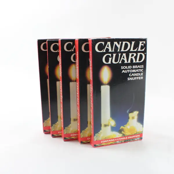 Lot of 5 Candle Guard Solid Brass Automatic Candle Snuffer Boxes