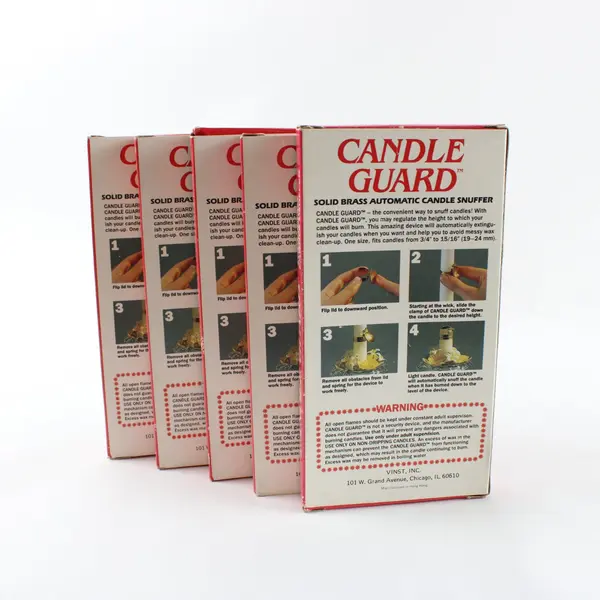Lot of 5 Candle Guard Solid Brass Automatic Candle Snuffer Boxes