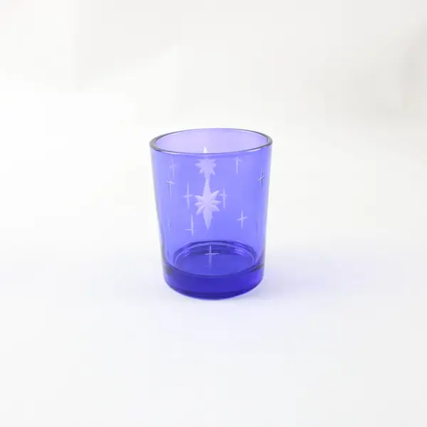 Lot of 12 Dennis East Holiday Etched Purple Tealight Candle Holders