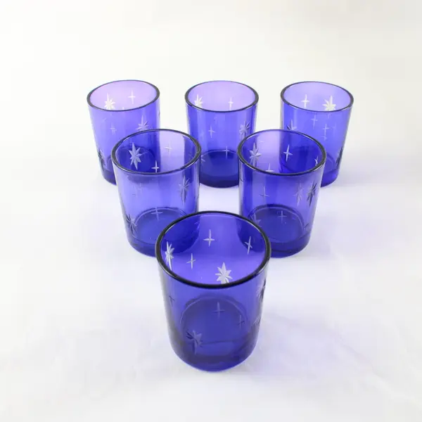 Lot of 12 Dennis East Holiday Etched Purple Tealight Candle Holders