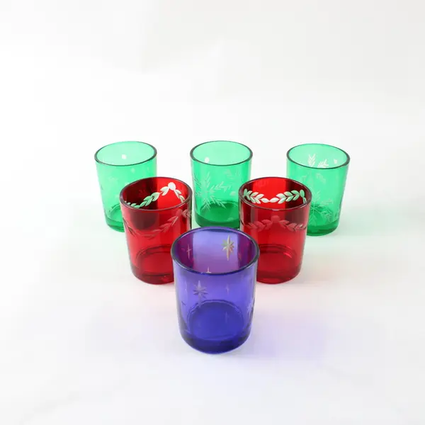 Lot of 12 Dennis East Holiday Etched Votive Candle Holders