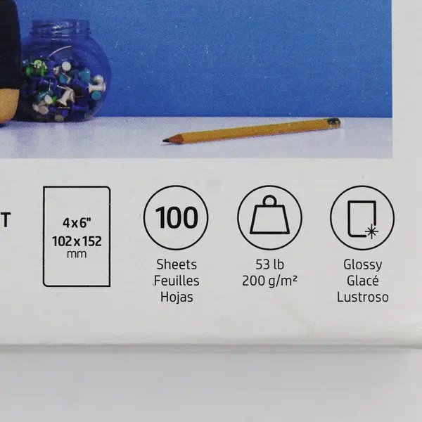 HP 4x6 Glossy Inkjet Photo Paper 100 Sheets