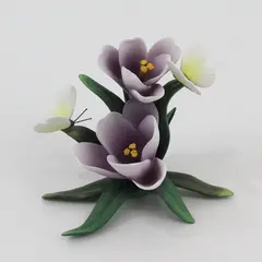 2001 Roman Inc Lavender Crocuses with Butterflies Sculpture