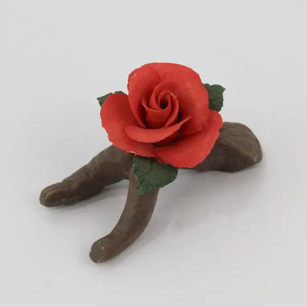 2 Porcelain Rose & Gardenia Flower Sculptures Figurines Decor
