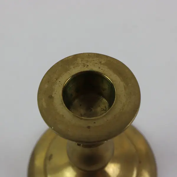 Single Brass Candlestick Candle Holder Modern Elegance 4.25" Height