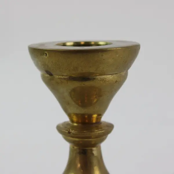 Single Brass Candlestick Candle Holder Modern Elegance 4.25" Height