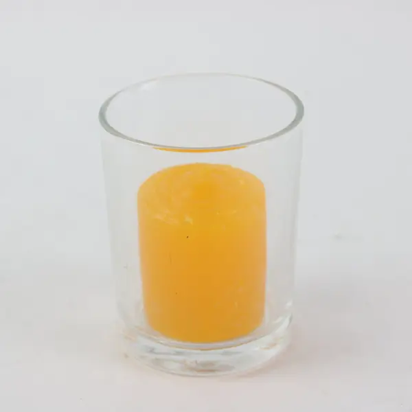 Department 56 Small Shot Glass Candle Holder with Orange Candle