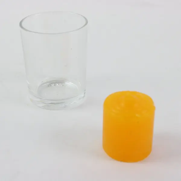 Department 56 Small Shot Glass Candle Holder with Orange Candle