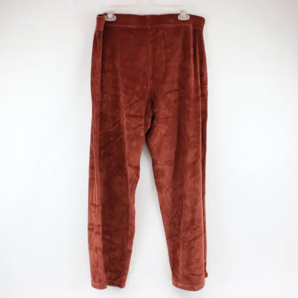 Chic Women's 1X Burnt Orange Velour Track Pants Plus Size