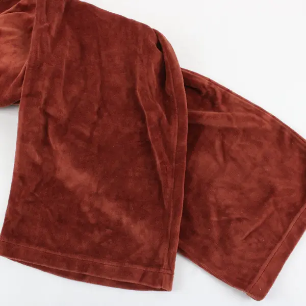 Chic Women's 1X Burnt Orange Velour Track Pants Plus Size
