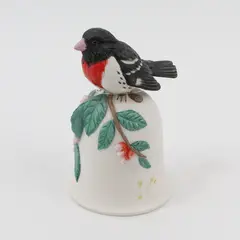 Unbranded Rose-Breasted Grosbeak Porcelain Decorative Bell Collectible