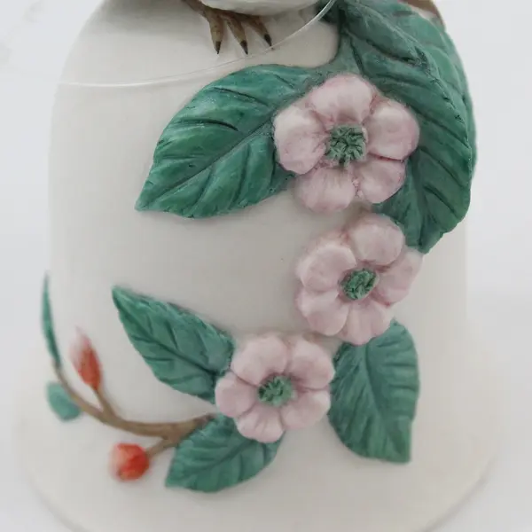 Unbranded Rose-Breasted Grosbeak Porcelain Decorative Bell Collectible