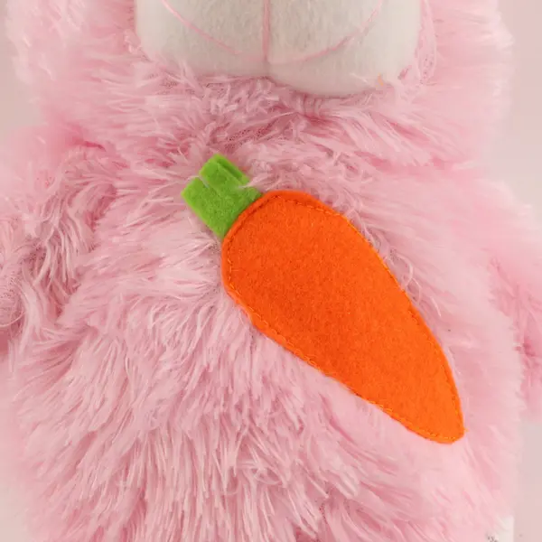 King Plush Pink Easter Bunny Rabbit Stuffy Animal Rainbow Ears Paws Carrot 