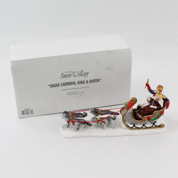 Dept 56 Snow Village Snow Carnival King & Queen Dog Sled #54869 